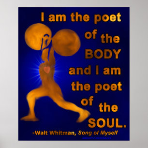 Gym Fitness Weightlifter Motivierend Walt Whitman Poster