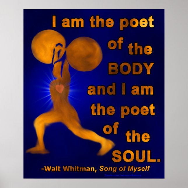 Gym Fitness Weightlifter Motivierend Walt Whitman Poster (Vorne)