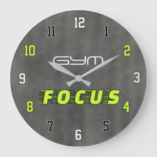 GYM FOCUS Moderne Fitness Große Wanduhr