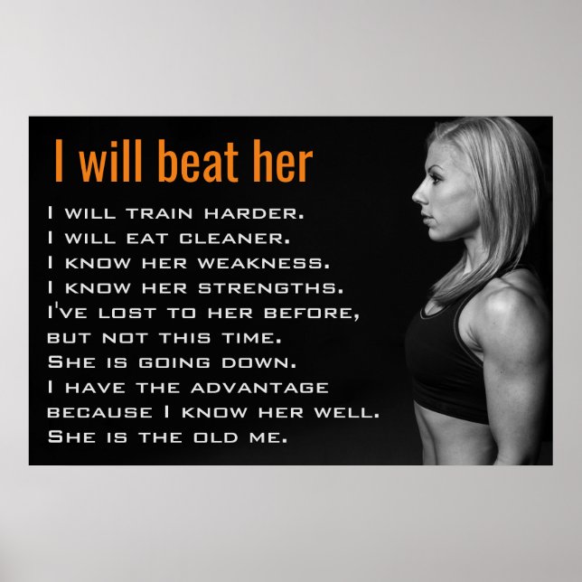 Gym Frauen Muskeln | Girl Workout Motivation Poster (Vorne)