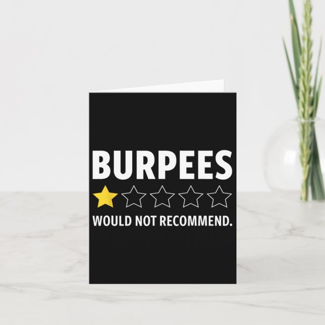 Gym Funny Fitness Burpees Bodybuilding Weightlifti Karte (Vorderseite)