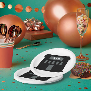 Gym-Gebäude Pappteller