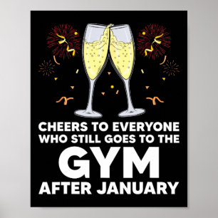 Gym geht nach Januar glücklich Neues Jahr W Poster
