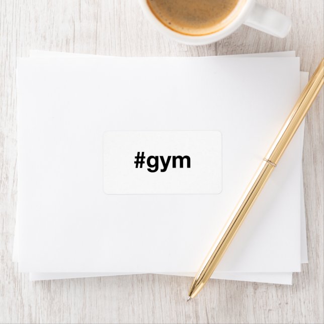 GYM Hashtag Adressaufkleber (Insitu)