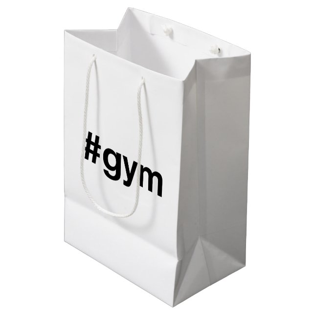 GYM Hashtag Mittlere Geschenktüte (Vorderseite Schrägansicht)
