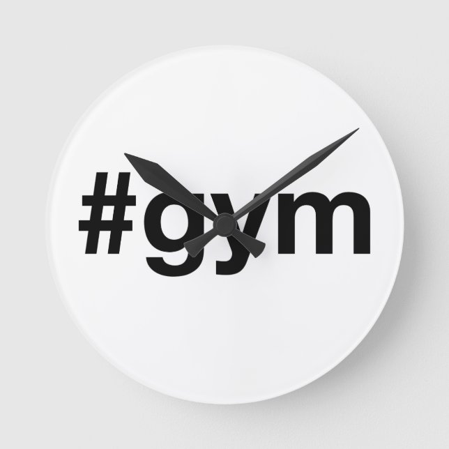 GYM Hashtag Runde Wanduhr (Vorderseite)