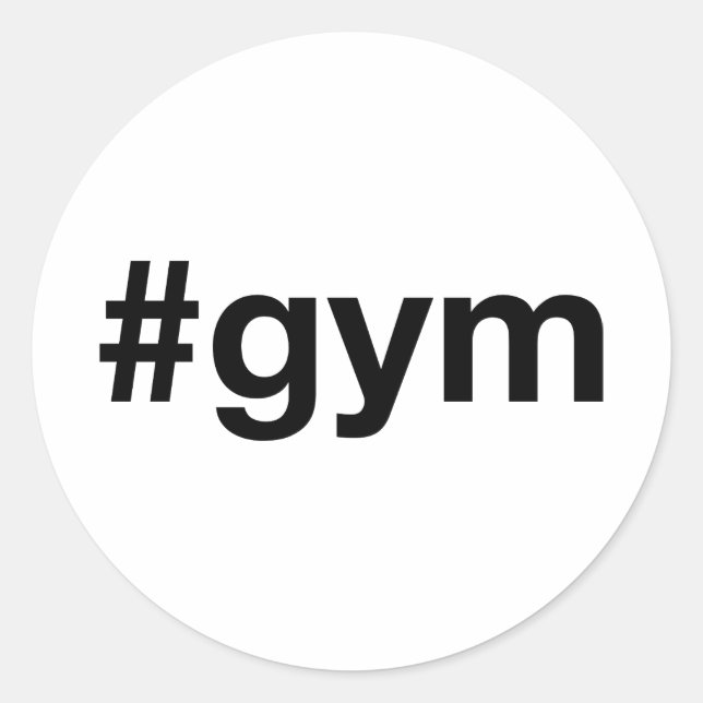 GYM Hashtag Runder Aufkleber (Vorderseite)