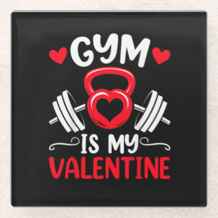 Gym ist mein Valentinsherz Fitness Workout Valenti Glasuntersetzer