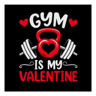 Gym ist mein Valentinsherz Fitness-Workout Valenti Poster