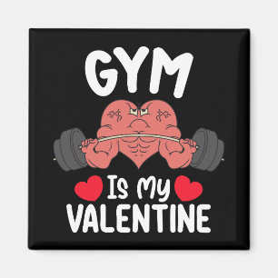 Gym ist mein Valentinstag Fitness Training Sport Magnet