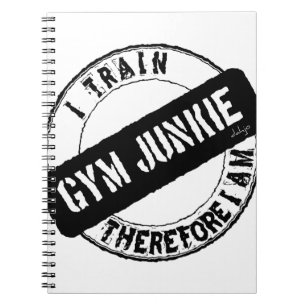 GYM JUNKIE DAHER BIN ICH schwarz. Notizblock