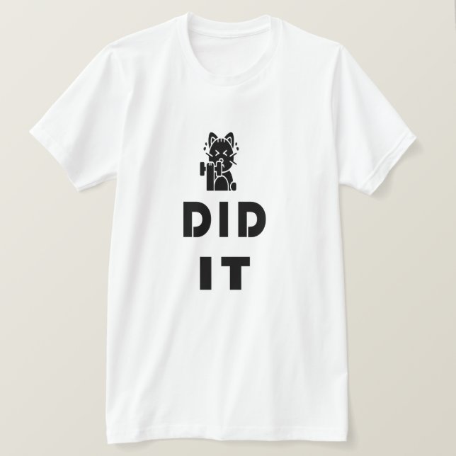 Gym-Katze-Design T-Shirt (Design vorne)