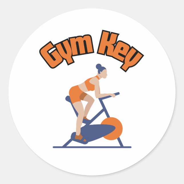 Gym Key Labels Runder Aufkleber (Vorderseite)