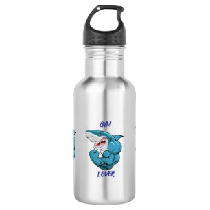Gym Liebhaber Hai – Lustiges Fitness-Hai-Design Edelstahlflasche