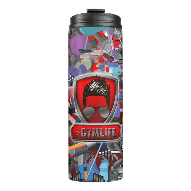 Gym Life Male Thermosbecher (Vorderseite)