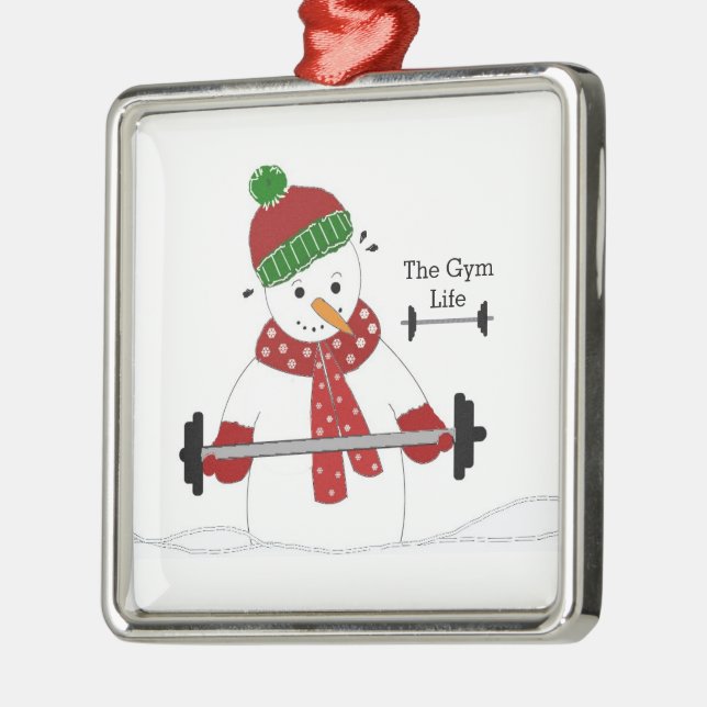 Gym Life Snowman Keramik Ornament (Links)