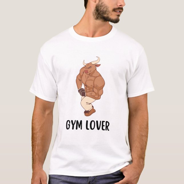 Gym Lover Bull Graphic Men's T - Shirt (Vorderseite)