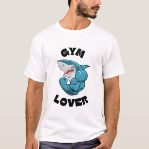 Gym Lover Shark T-Shirt Lustiges Fitness Grafik-