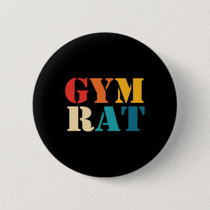 Gym Lover Workout Bodybuilding Retro Alphabet Gym Button