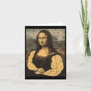 Gym Mona Lisa Muscle Fun Workout Fitness Karte