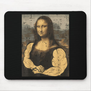 Gym Mona Lisa Muscle Fun Workout Fitness Mousepad