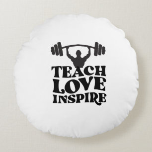 GYM Motivations-Design T-Shirt Rundes Kissen