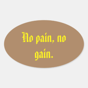 GYM Motivationszitate Und Hellbraun Ovaler Aufkleber