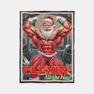 Gym Muscular Santa Claus Flexin die gesamte Pumpe Fleecedecke