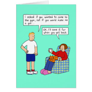 Gym oder Gin Cartoon Spaß