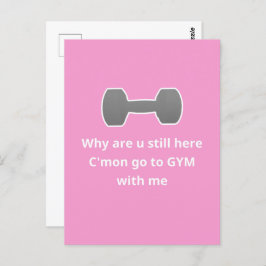 Gym Pink Postcard Postkarte