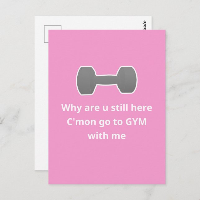 Gym Pink Postcard Postkarte (Vorne/Hinten)