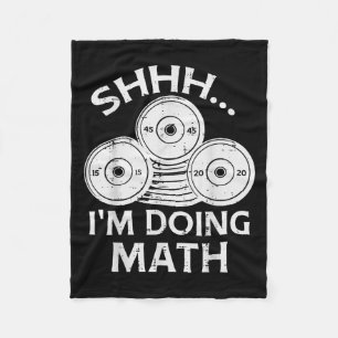 Gym Plate Shhh Im Mathe Funny Weights Workout Fleecedecke