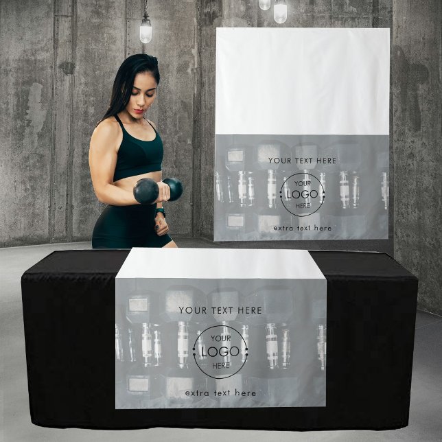 Gym Pop Up Shop Table Runner Sign Business Logo Wandteppich (Pop Up Shop Table Runner Sign Business Logo Gym Tapestry)
