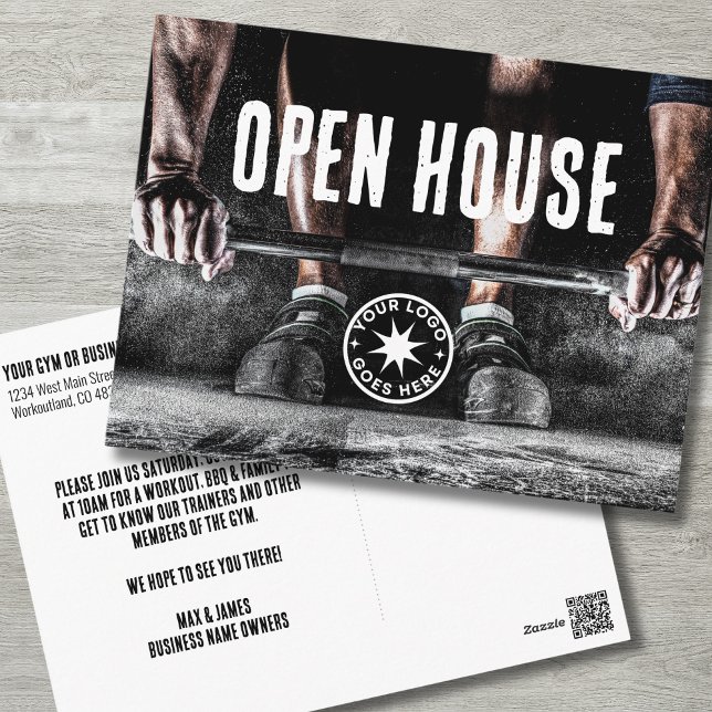 Gym Postkarte (Fitness Exercise Personal Trainer Gym Open House Postcard)