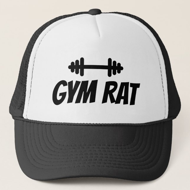 Gym Rat LKW Hut mit Hantellogo Truckerkappe (Vorderseite)