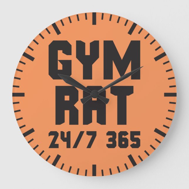 Gym Rat - Motivierend Fitness Gym Große Wanduhr (Vorderseite)