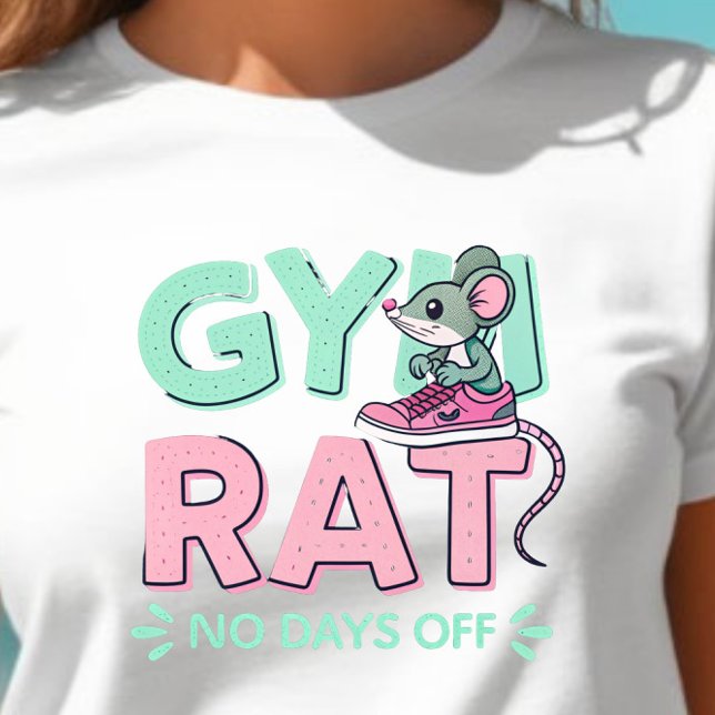 Gym Rat Mouse - Funny Fitness Cartoon für Gym Lieb T-Shirt (Von Creator hochgeladen)
