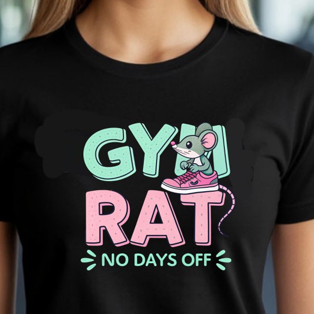 Gym Rat Mouse - Funny Fitness Cartoon für Gym Lieb T-Shirt (Von Creator hochgeladen)