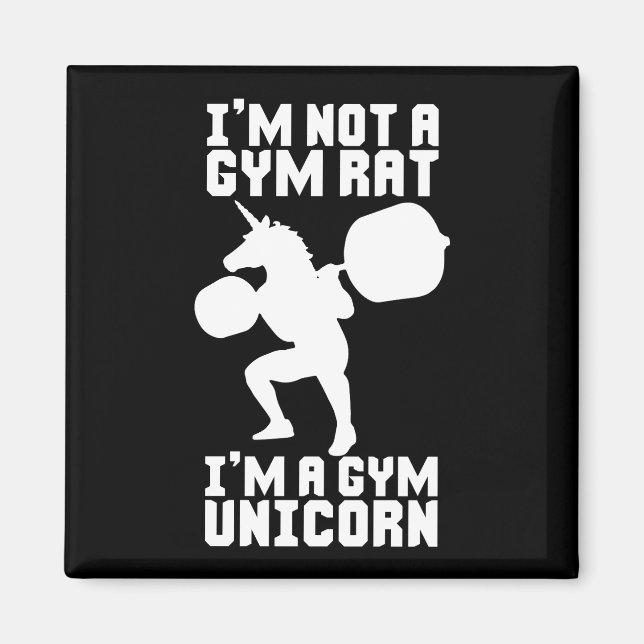 Gym Rat vs Gym Unicorn - Funny Workout Inspiration Magnet (Vorne)