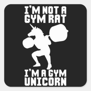 Gym Rat vs Gym Unicorn - Funny Workout Inspiration Quadratischer Aufkleber