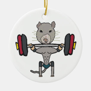 Gym Rat Weightlift Keramik Ornament
