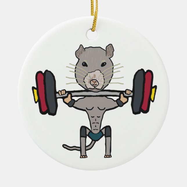 Gym Rat Weightlift Keramik Ornament (Vorne)