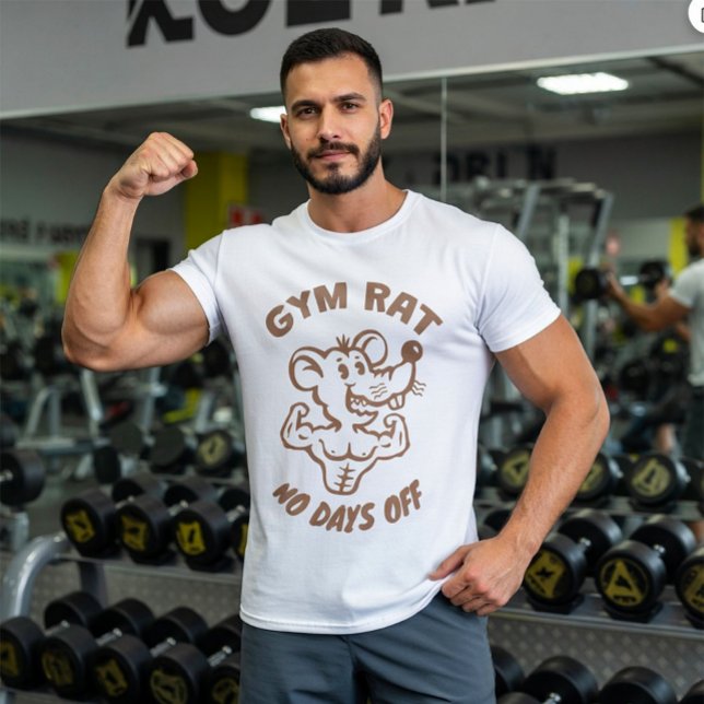 Gym Ratte - Lustiges Fitness-Training Bodybuilding T-Shirt (Funny T-shirt for your friend gym and fitness lover. Gym rat. No days off.)