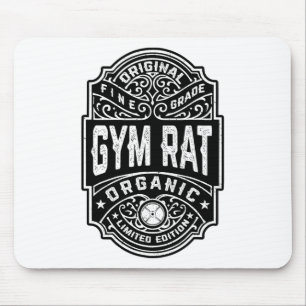Gym Ratte Vintage Whiskey Etikett Bodybuilding Gym Mousepad