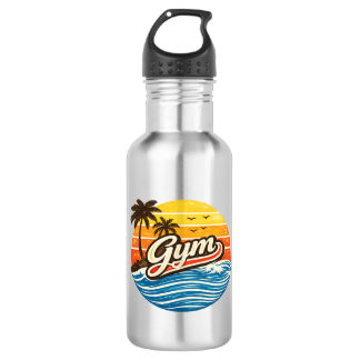 Gym Retro Sunset Design Edelstahlflasche