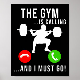 Gym ruft Bodybuilding für Workout-Fitness auf Poster
