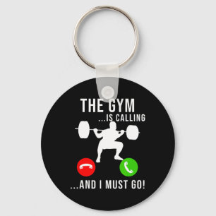 Gym ruft Bodybuilding für Workout-Fitness auf Schlüsselanhänger
