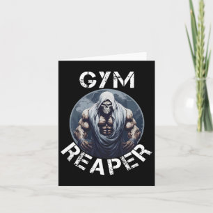 Gym Sensenmann Fitness Halloween Skeletts Workout Karte
