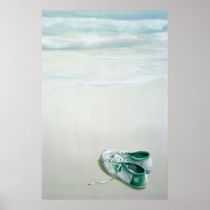Gym Shoes on Beach Poster