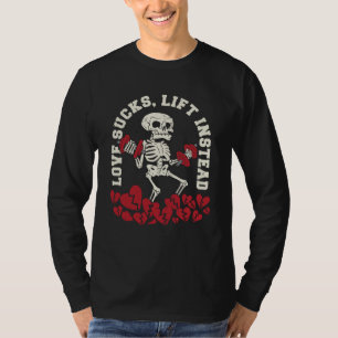 Gym-Skelett Anti-Liebes-Fitness-Workout-Totenkopf- T-Shirt